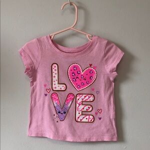 The Children's Place Pink 'LOVE' Heart Graphic Short Sleeve Tee